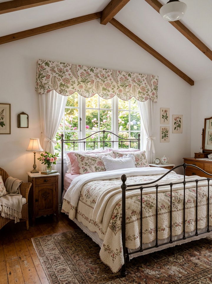 Floral Scalloped Valance - 30 bedroom window valances