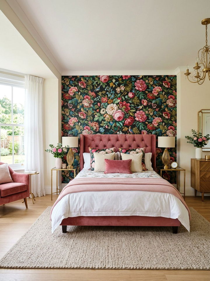 Floral Wallpaper - 30 character home bedroom ideas