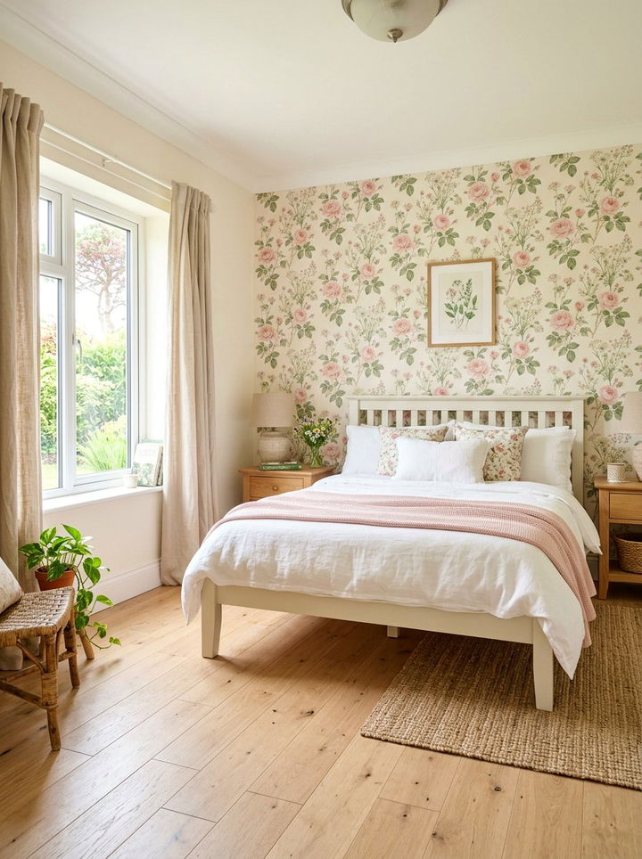 Floral Wallpaper - 30 romantic bedroom ideas