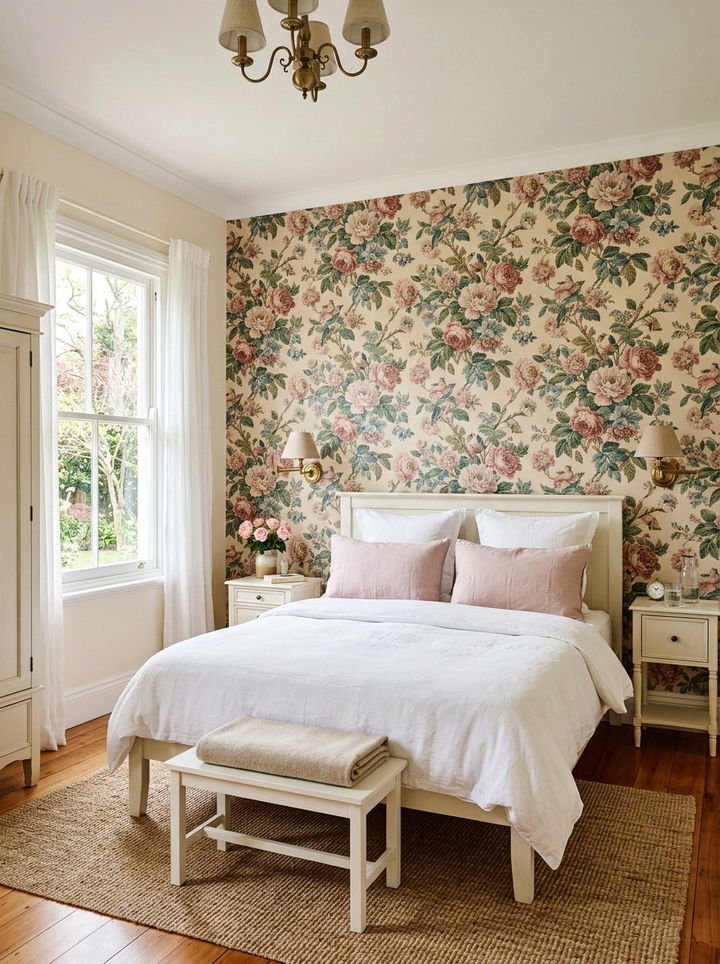 Floral Wallpaper Bedroom - 30 elegant bedroom ideas