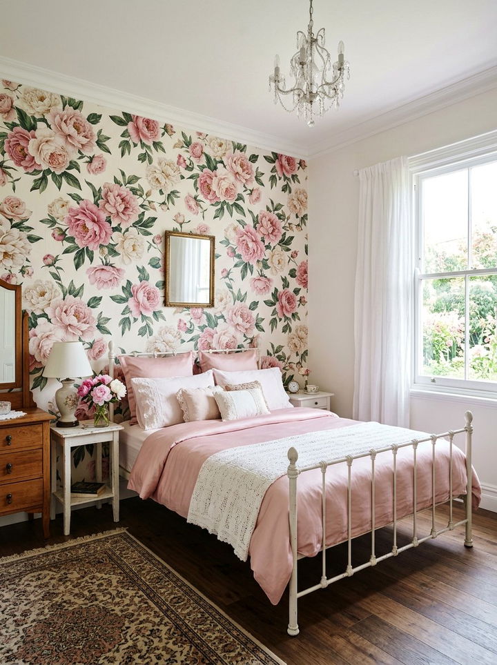 Floral Wallpaper Bedroom - 30 feminine bedroom ideas