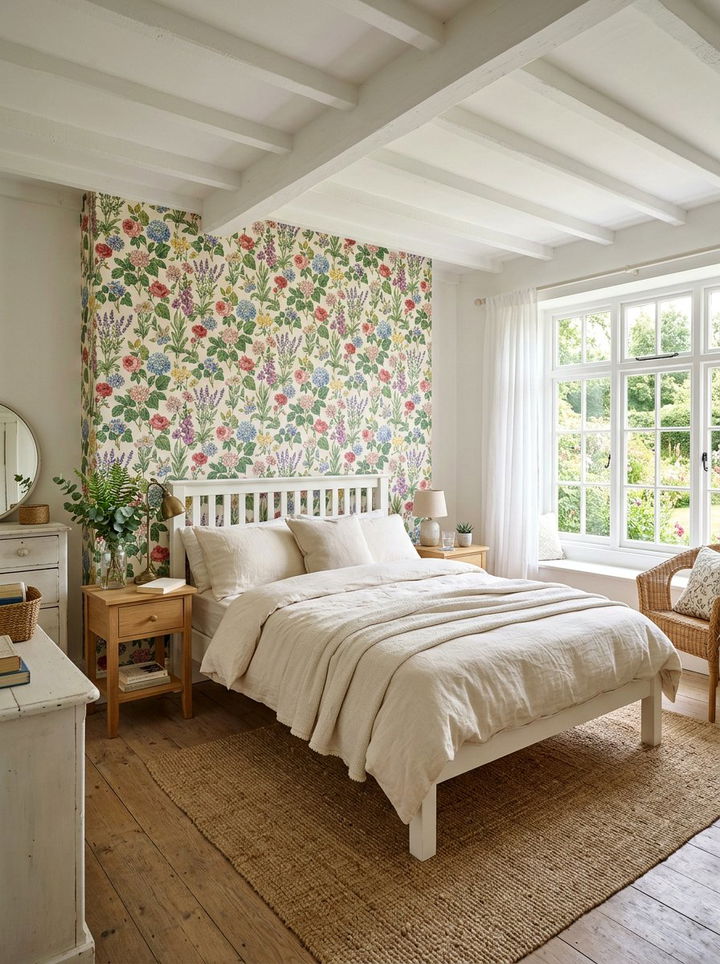 Floral Wallpaper Cottage Bedroom - 30 cottage bedroom ideas