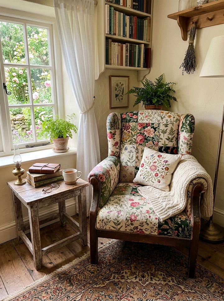 Floral patchwork upholstery - 30 patchwork bedroom ideas