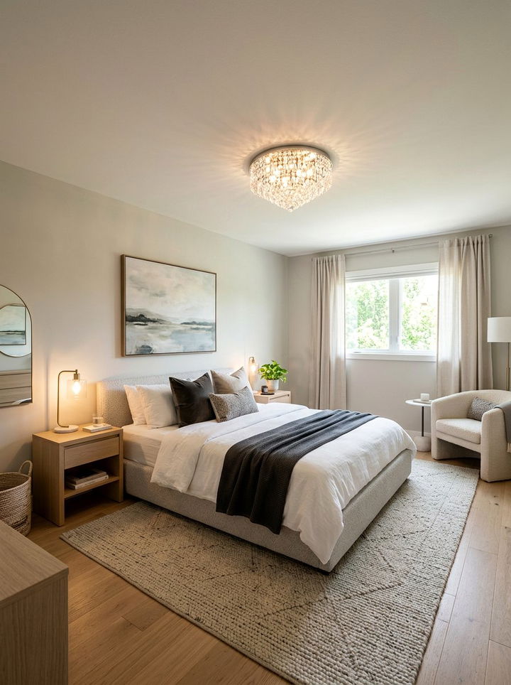 Flush Mount Chandelier - 30 bedroom chandelier ideas