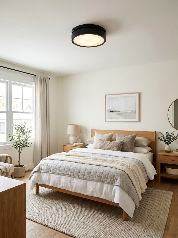 Flush mount ceiling light - 30 bedroom dimmer lights ideas