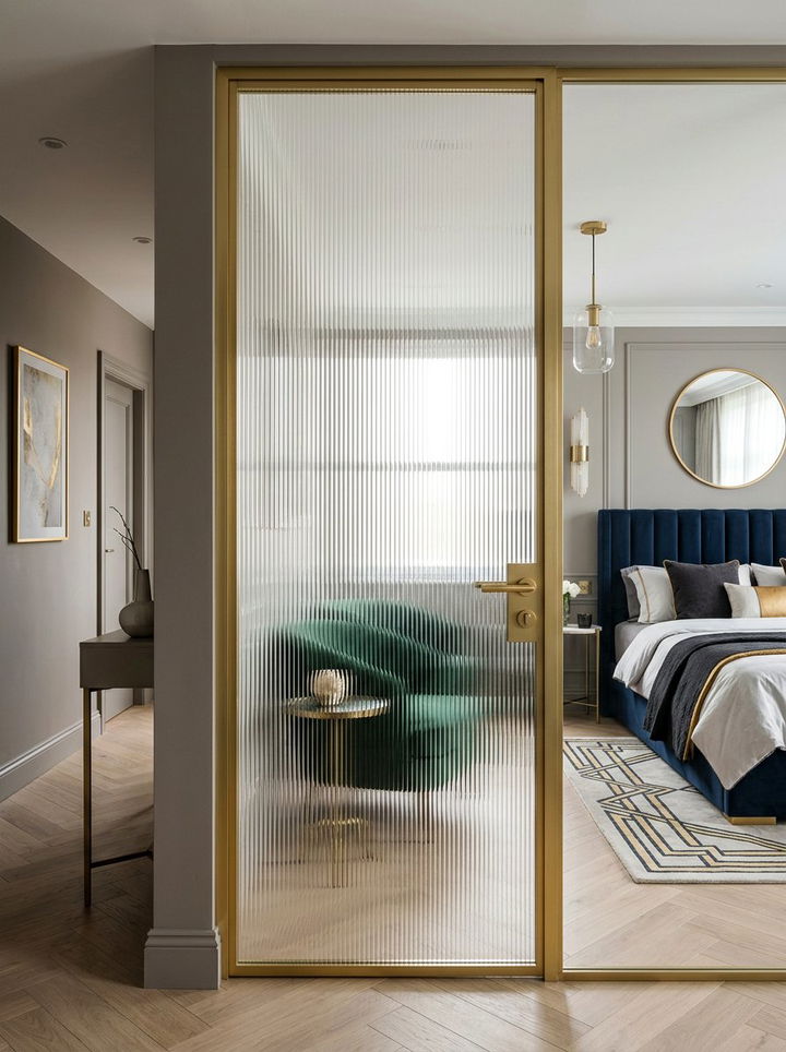 Fluted Glass Bedroom Door - 30 bedroom door ideas