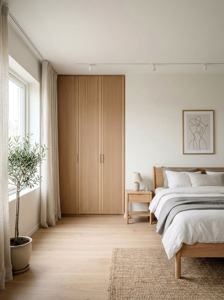 Fluted Wood Closet Door - 30 bedroom closet doors