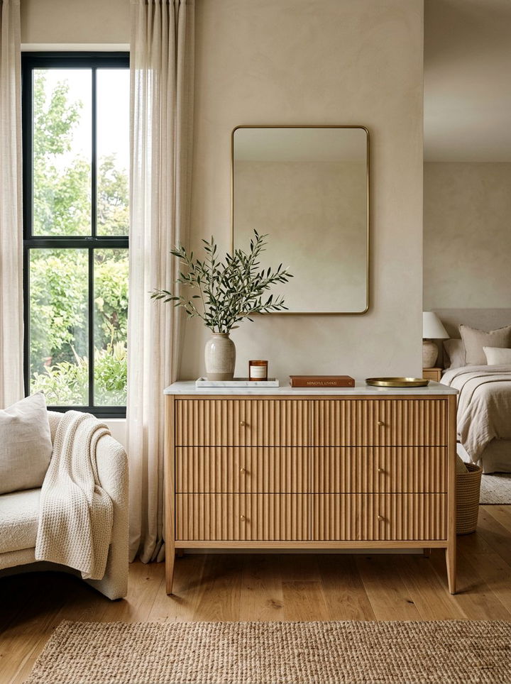 Fluted Wood Dresser - 30 bedroom modern dressers