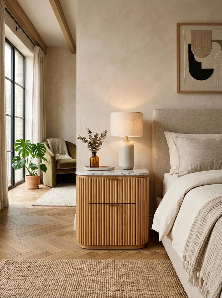 Fluted nightstand - 30 bedroom modern nightstands