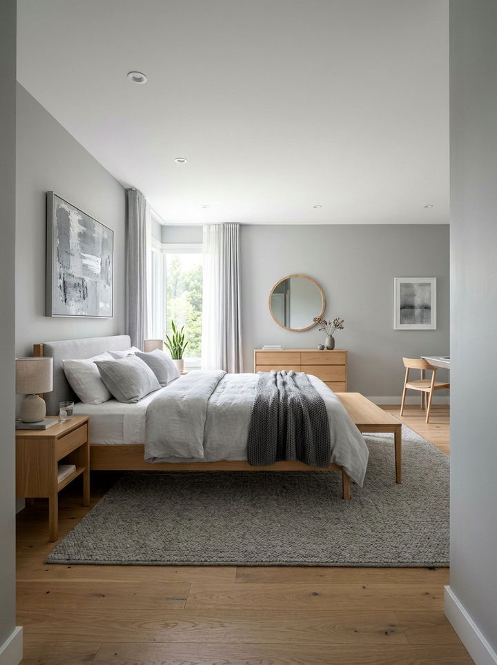 Fog gray serene bedroom - 30 all gray bedroom ideas
