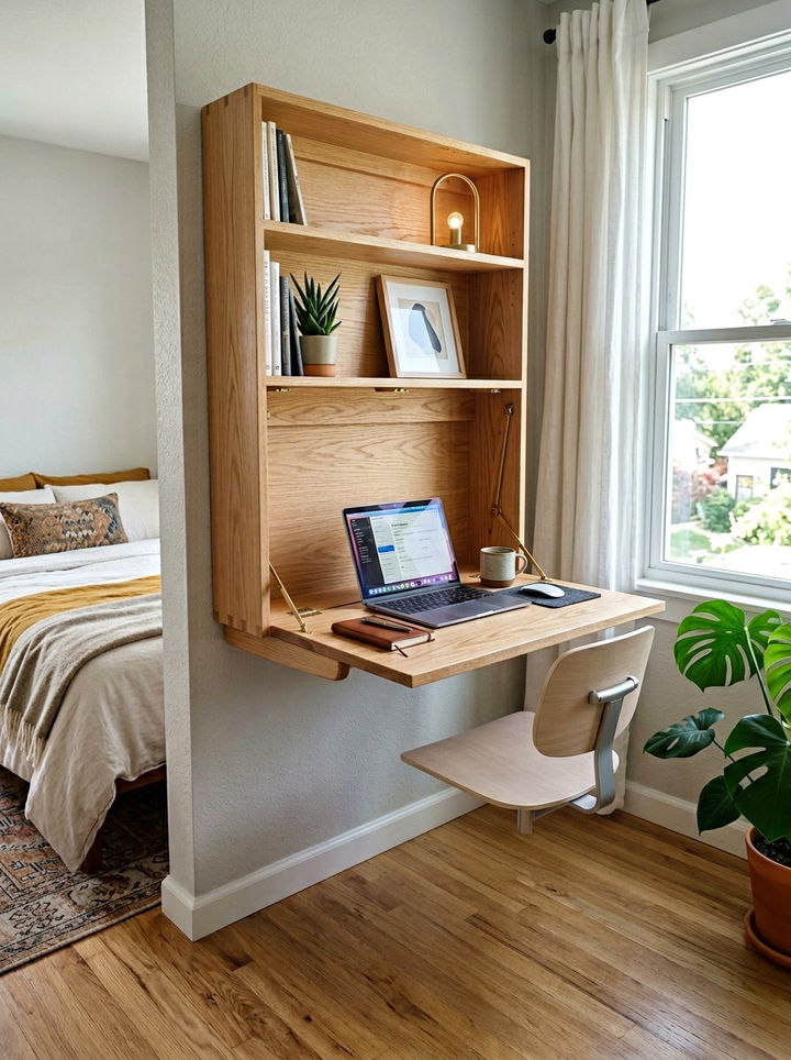Fold Down Desks - 30 bedroom clever storage ideas