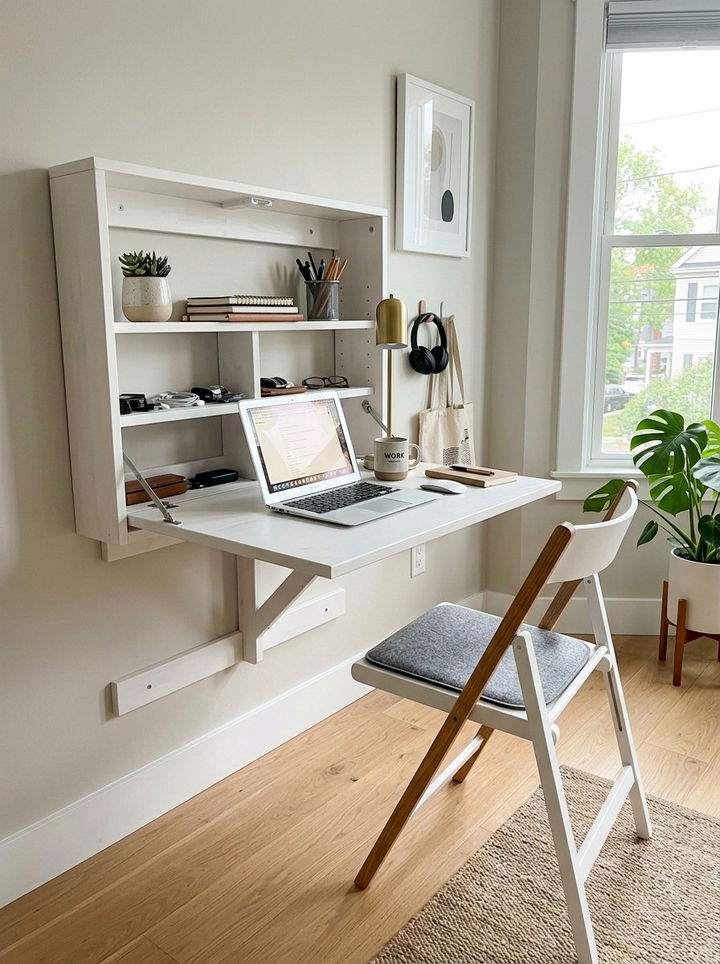 Fold Down Wall Desk - 30 bedroom desk ideas