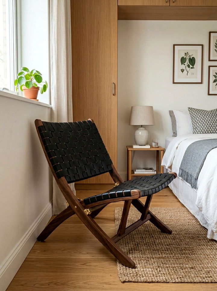 Foldable Accent Chair - 30 bedroom seating ideas