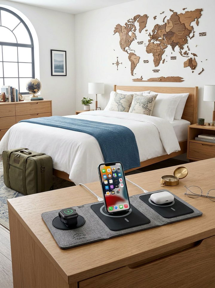 Foldable Charging Travel Mat - 30 bedroom charging stations