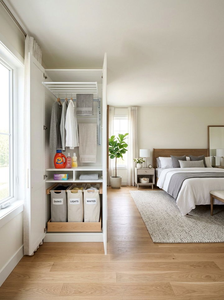 Foldable Laundry Station - 30 bedroom transforming furniture ideas