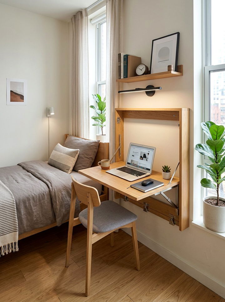 Folding Desk - 30 small bedroom ideas