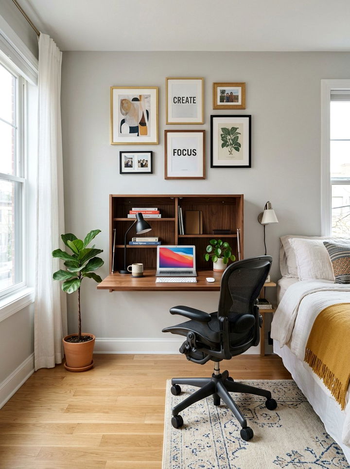 Folding Wall Desk - 30 bedroom transforming furniture ideas