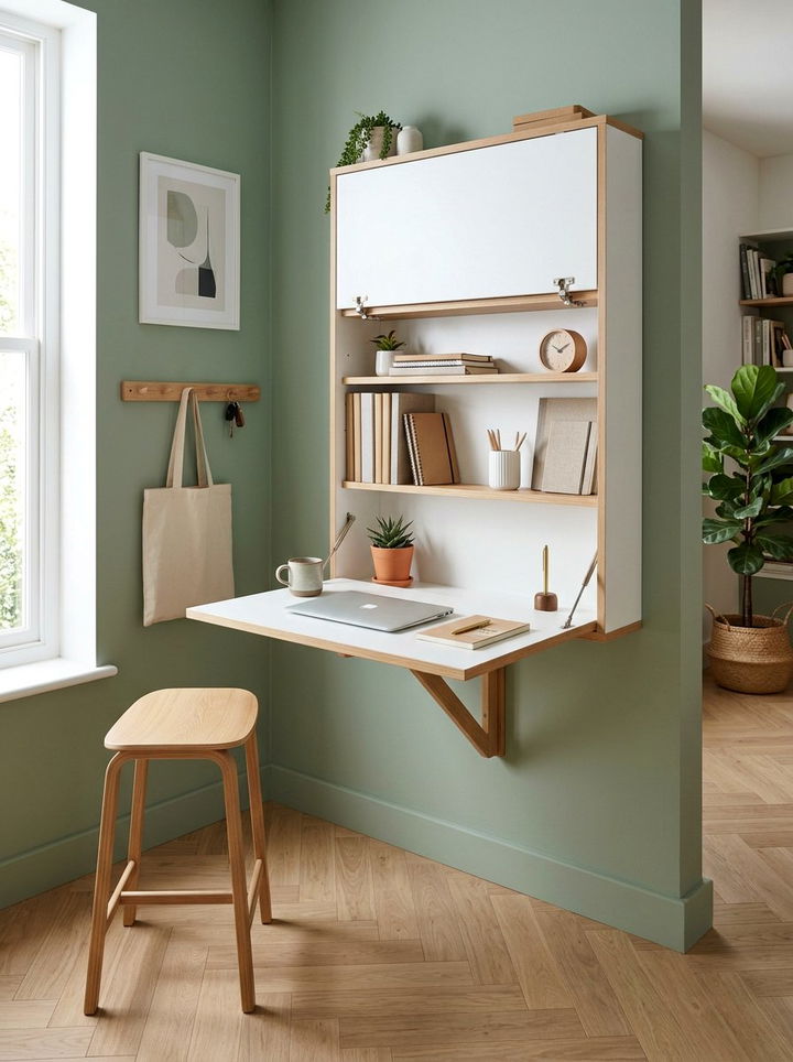 Folding Wall Desk - 30 bedroom adjustable furniture ideas
