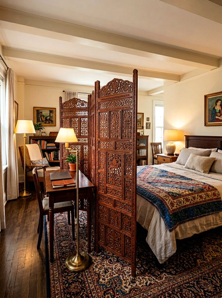 Folding room divider - 30 removable bedroom ideas