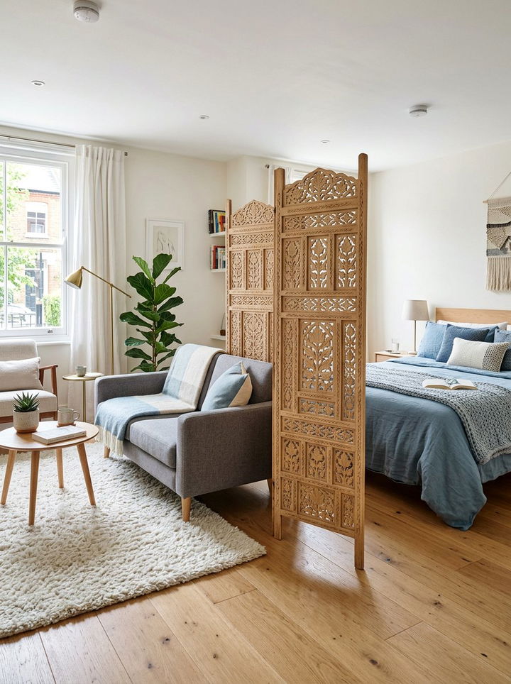 Folding room divider - 30 temporary bedroom ideas