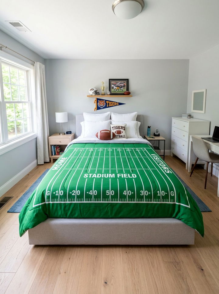 Football Field Bedding - 30 football bedroom ideas