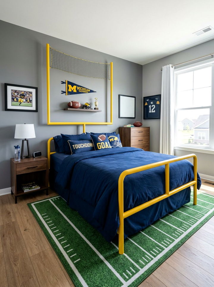 Football Goal Post Bed - 30 football bedroom ideas