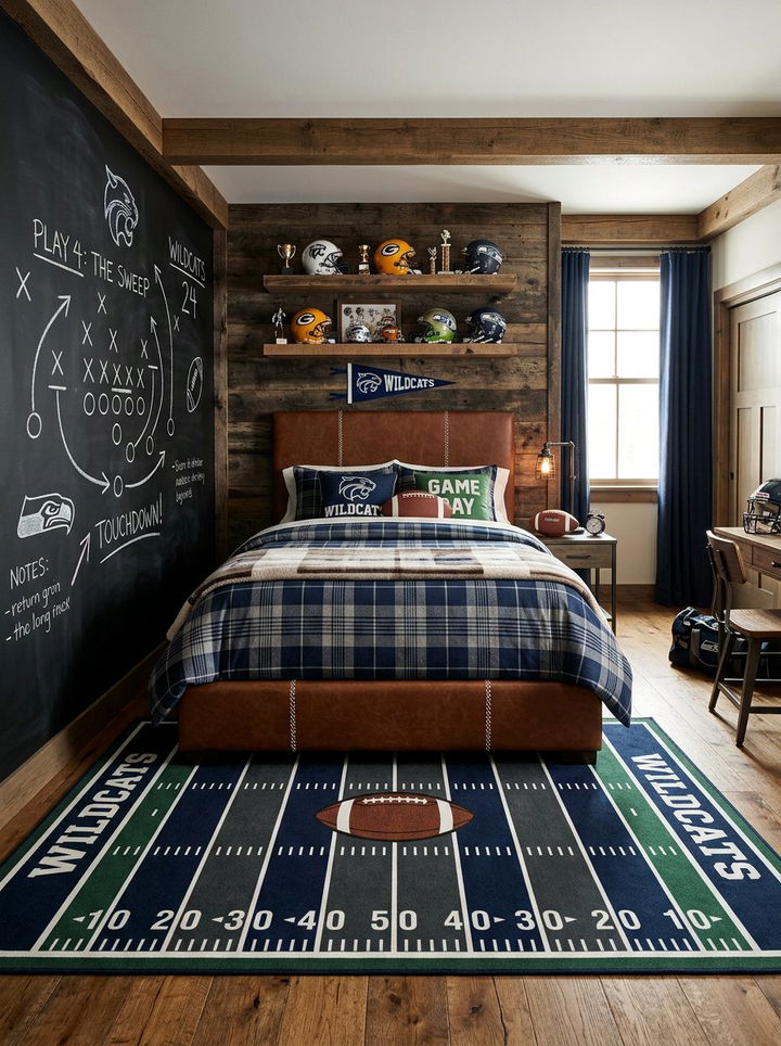 Football bedroom - 30 sports themed bedroom ideas
