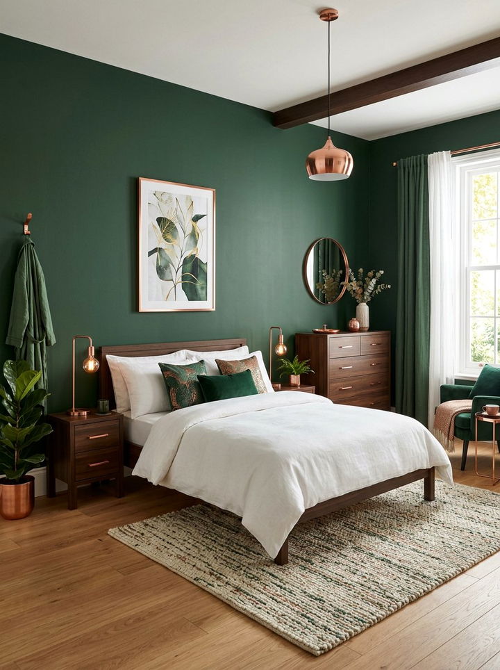 Forest Green And Copper Bedroom - 30 forest green bedroom ideas