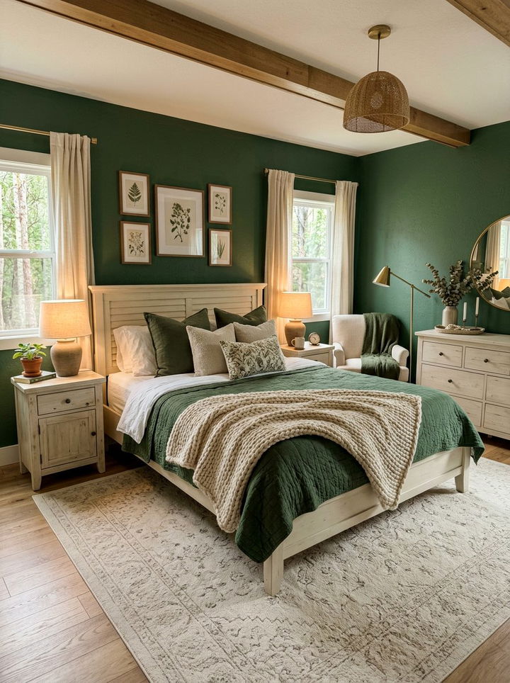 Forest Green And Cream Bedroom - 30 forest green bedroom ideas