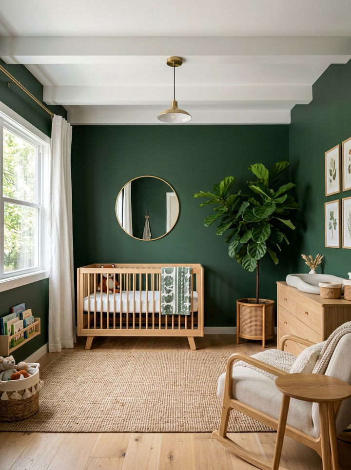 Forest Green Baby Room - 30 newborn bedroom ideas