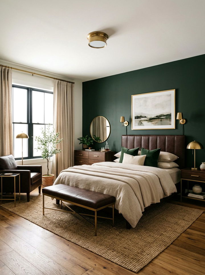 Forest Green Bedroom - 30 masculine bedroom ideas