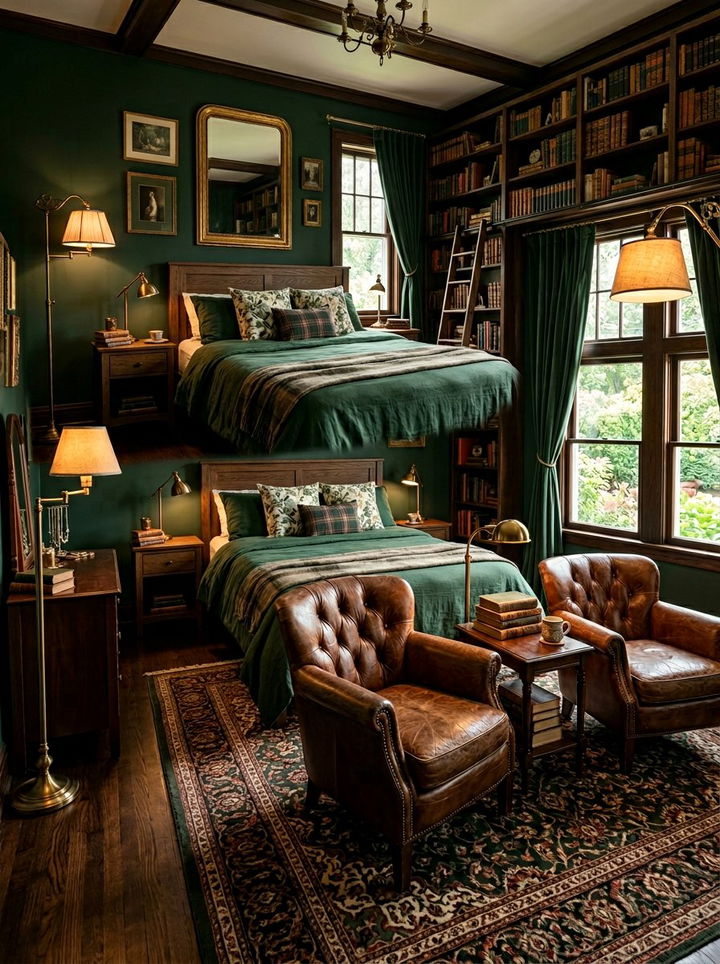 Forest Green Bedroom - 30 maximalist bedroom color ideas