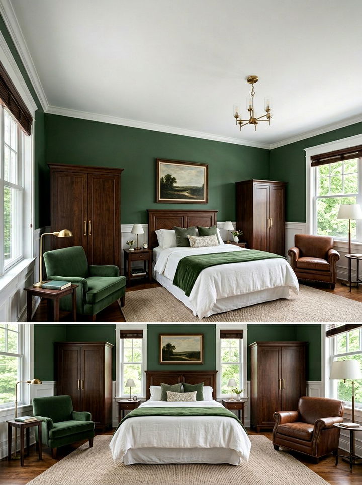 Forest Green Bedroom - 30 bold color bedroom ideas