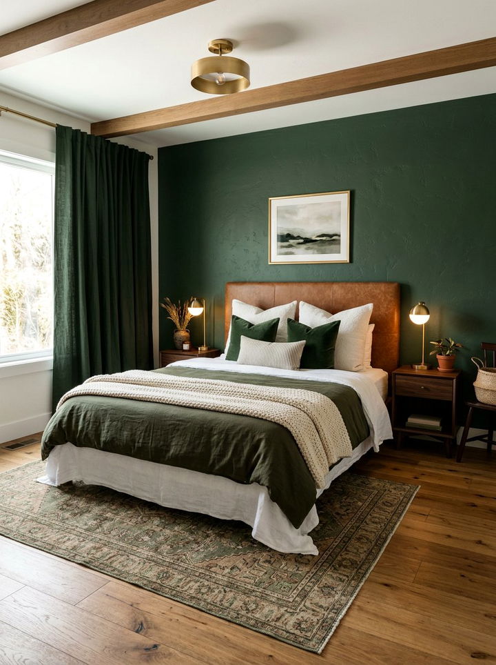 Forest Green Bedroom Wall - 30 colorful bedroom accent wall ideas