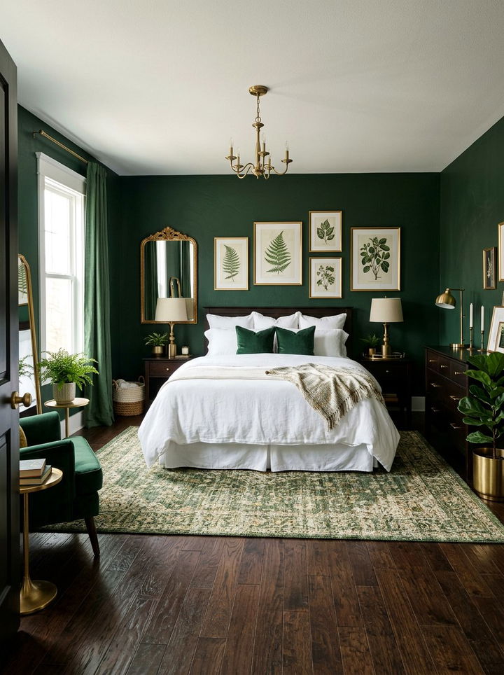 Forest Green Bedroom - 30 autumn inspired bedroom color ideas