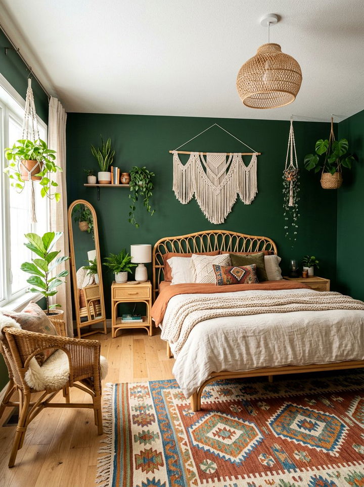 Forest Green Boho Bedroom - 30 forest green bedroom ideas