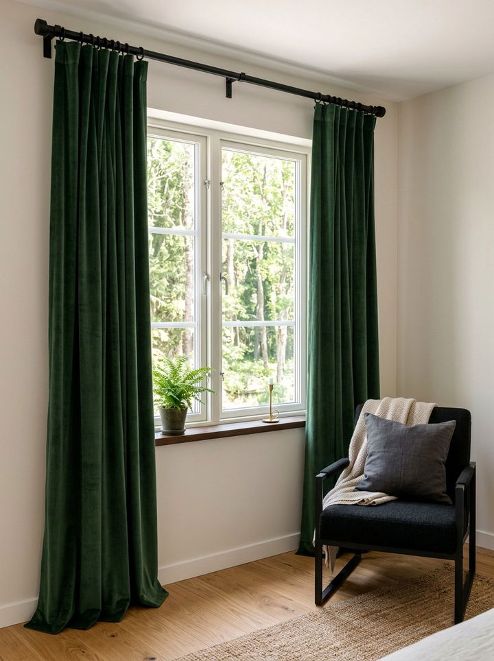 Forest Green Curtains Black Hardware - 30 forest green and black bedroom ideas