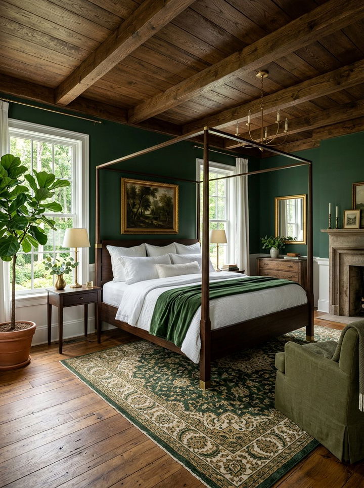 Forest Green Farmhouse Bedroom - 30 farmhouse bedroom color ideas