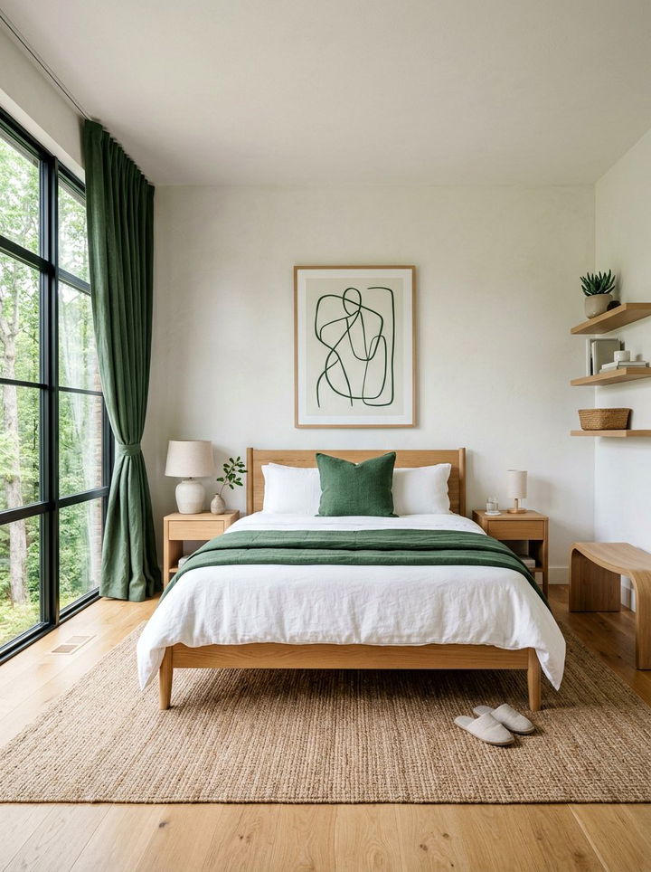 Forest Green Japandi Bedroom - 30 japandi bedroom color ideas