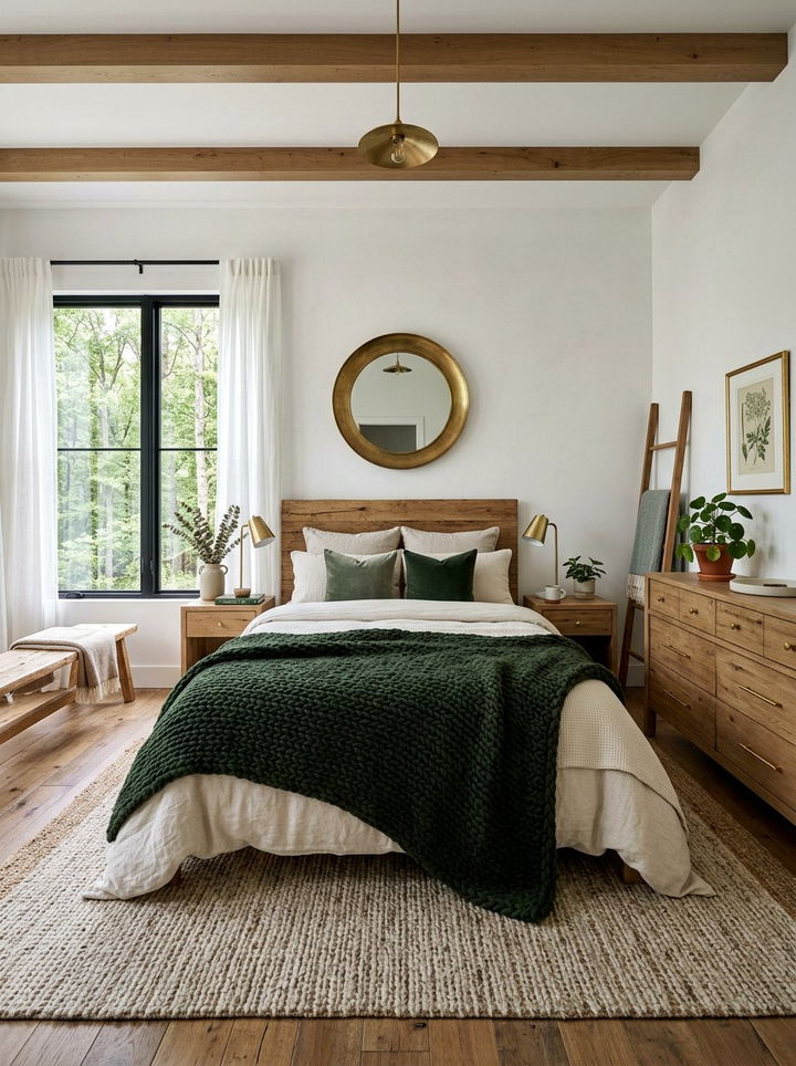 Forest Green Knit Blanket - 30 bedroom chunky knit throws