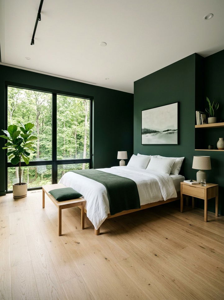 Forest Green Minimalist Bedroom - 30 minimalist bedroom color ideas