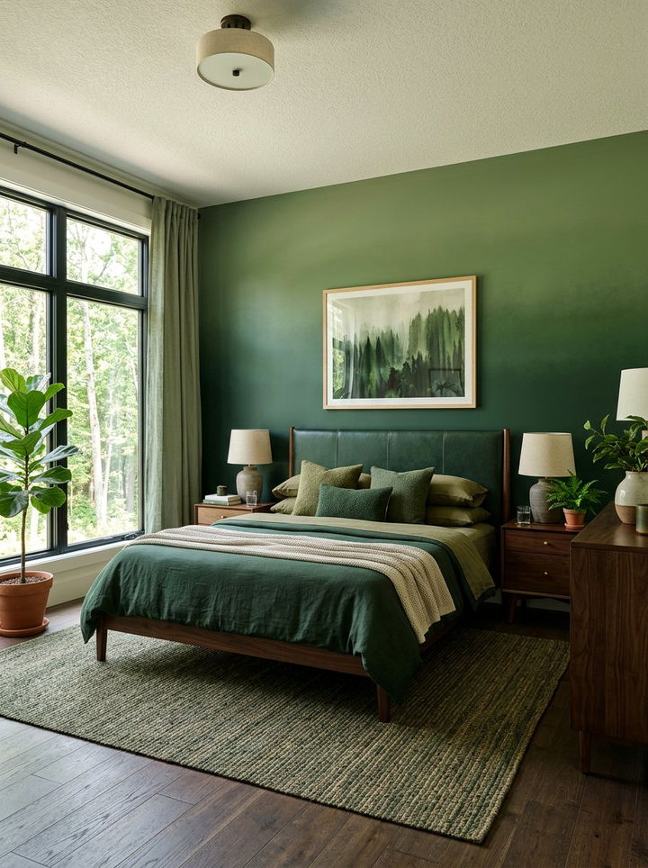 Forest Green Ombre Bedroom - 30 ombre bedroom ideas