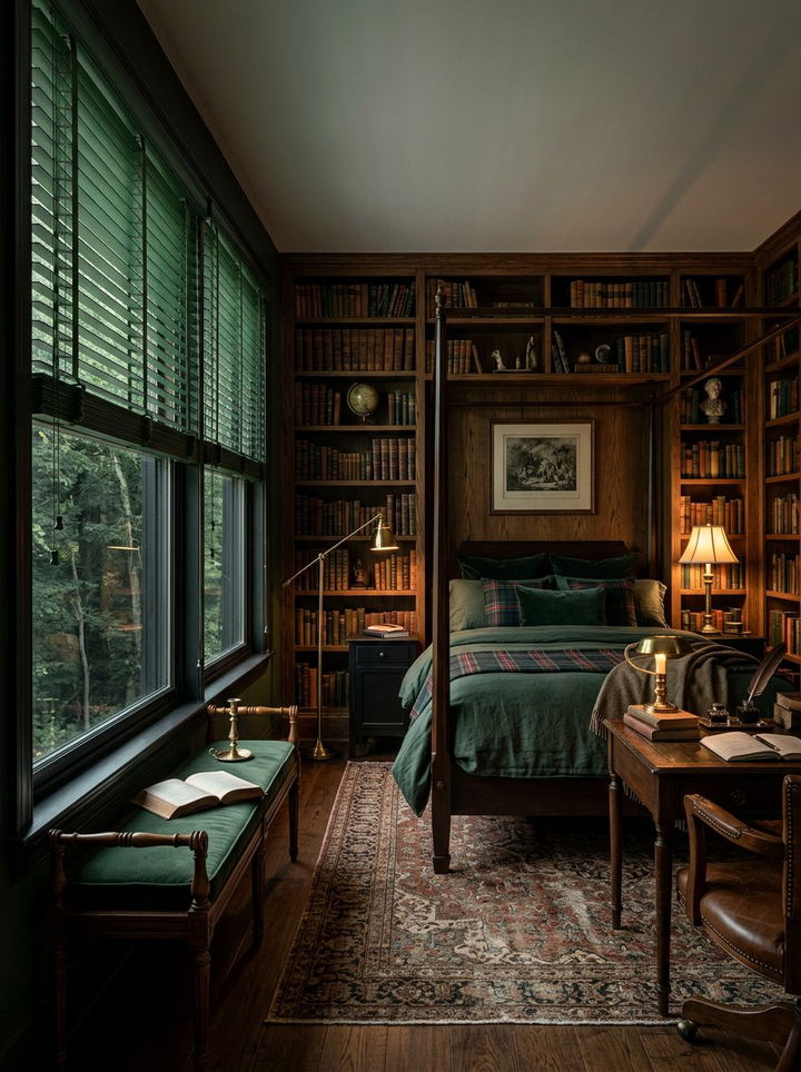 Forest Green Venetian Blinds - 30 bedroom venetian blinds