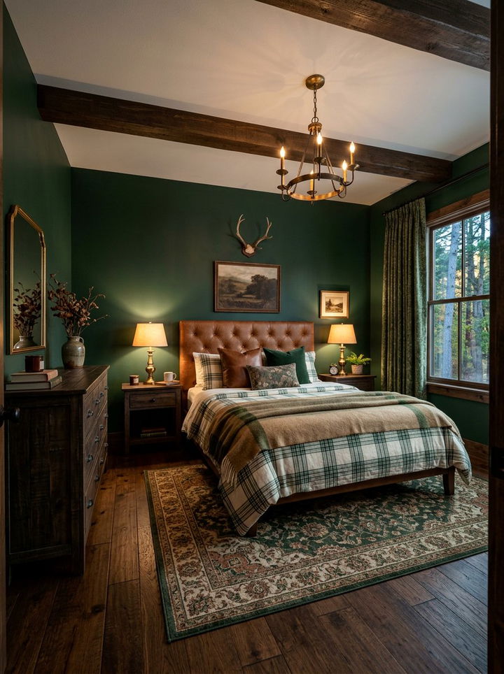 Forest Green and Tan Bedroom - 30 bedroom color schemes