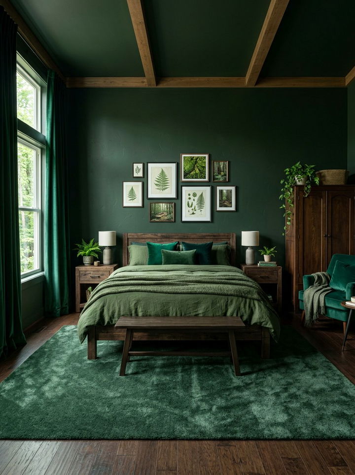 Forest Moss Green Palette - 30 moss green bedroom ideas