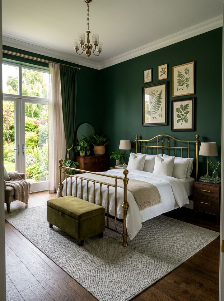Forest green bedroom - 30 earthy bedroom color ideas