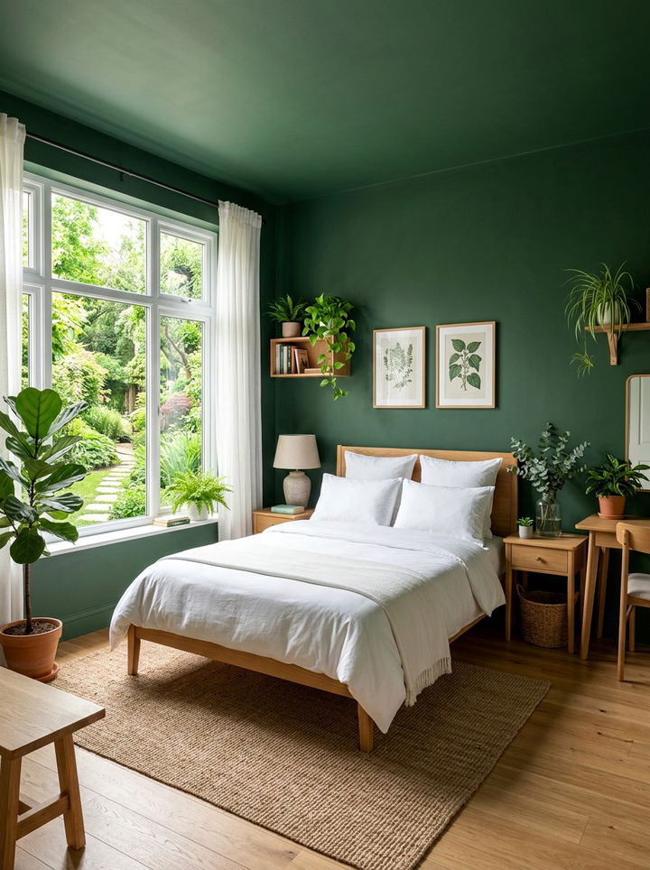 Forest green bedroom - 30 earth tone bedroom ideas