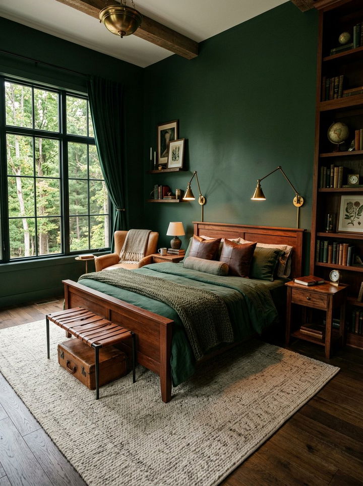 Forest green bedroom - 30 luxurious bedroom color ideas
