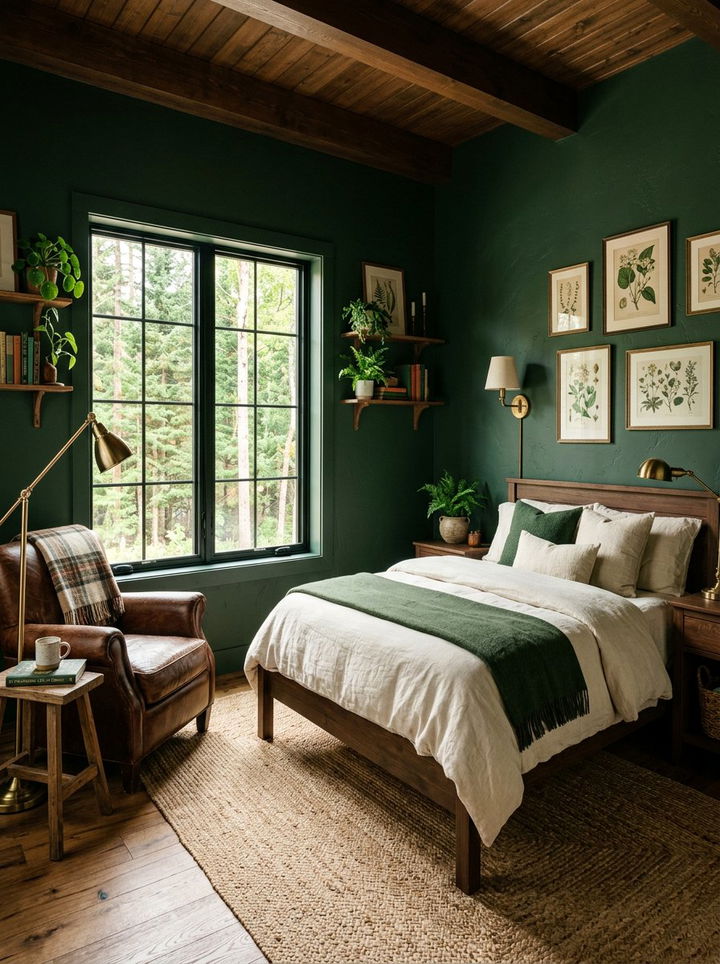 Forest green bedroom - 30 colorful bedroom ideas