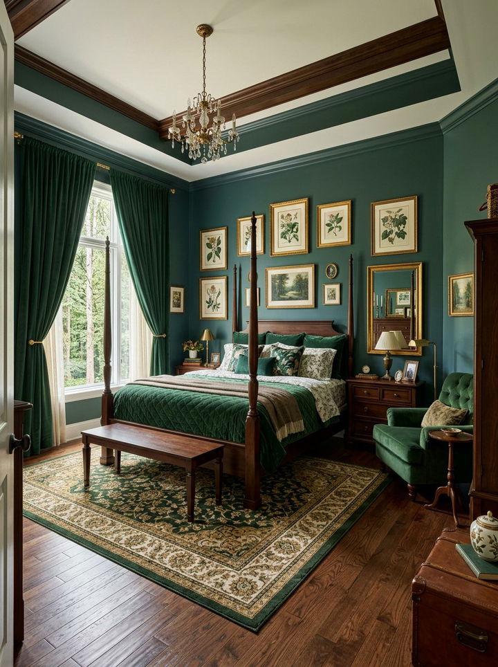 Forest green bedroom - 30 cool tone bedroom ideas